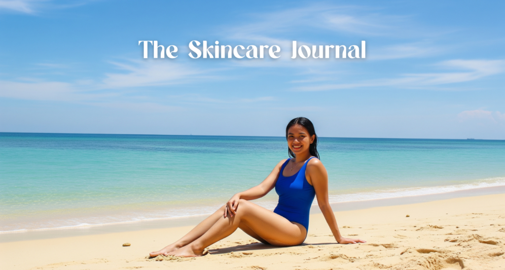 Filipina Wearing Blue Swimwear