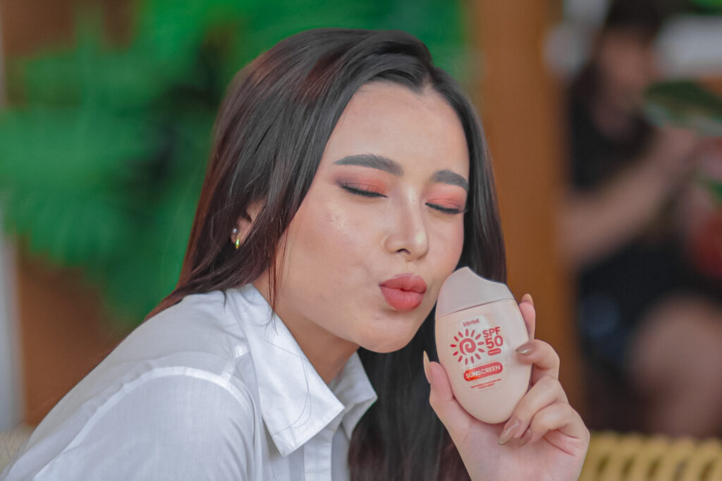 Myriad Sunscreen with Model