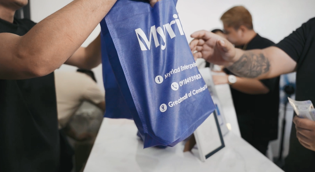 Myriad Skincare Ecobags in Blue