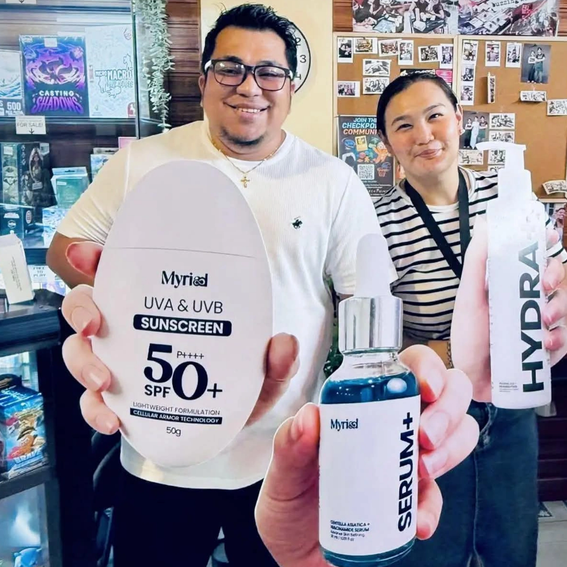 Real people with Myriad products